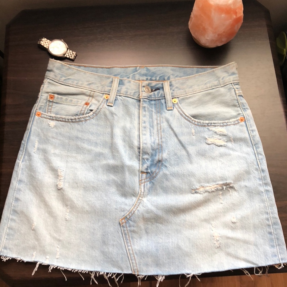 Levi’s Destroyed Denim Skirt
